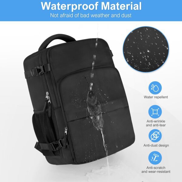 Travel Backpack for Men Women, Personal Item with Multi-Pockets, Airline Approved Carry on Backpack Fits 16inch Laptop, Waterproof Casual for College,Travel, Work - Image 4