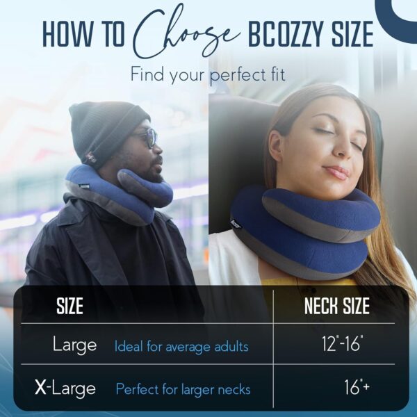 BCOZZY Neck Pillow for Travel Provides Double Support to The Head, Neck, and Chin in Any Sleeping Position on Flights, Car, and at Home, Comfortable Airplane Travel Pillow, Large, Navy - Image 7